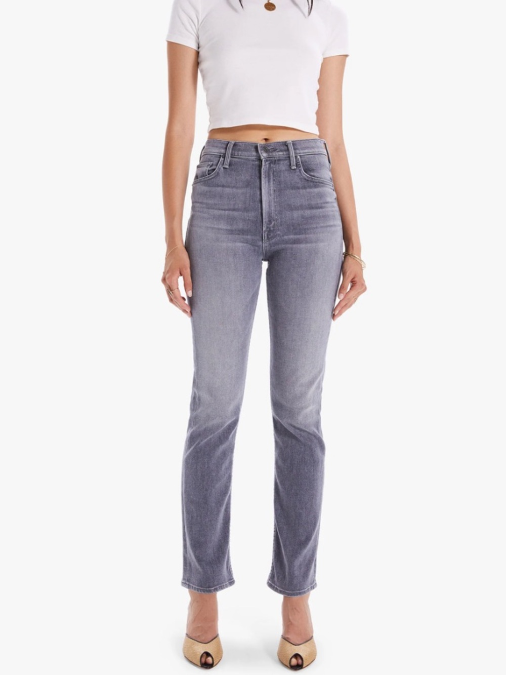 Mother Womens High Waisted Rider Skimp in Bars & Phrases 29